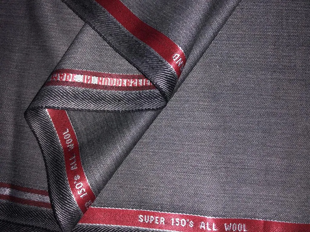 100% wool Herringbone suiting fabric made in Huddersfield,England 150's super wool count available in 2 colors navy and grey[15641/42]