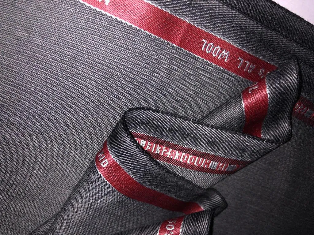 100% wool Herringbone suiting fabric made in Huddersfield,England 150's super wool count available in 2 colors navy and grey[15641/42]