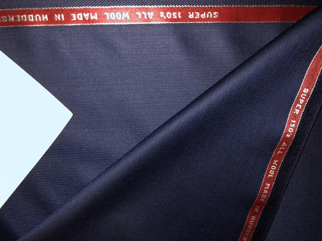 100% wool Herringbone suiting fabric made in Huddersfield,England 150's super wool count available in 2 colors navy and grey[15641/42]