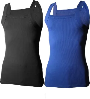 2-4 Packs Men's G-Unit Style Cotton Tank Tops Square Cut Muscle Rib A-Shirts