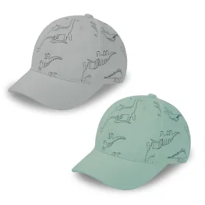 2 Packs Toddler Baseball Hat Baby Baseball Cap Kids Boys Girls Dinosaur Hats Infant Baseball Cap 0-6T Gray Dino&Green Dino S
