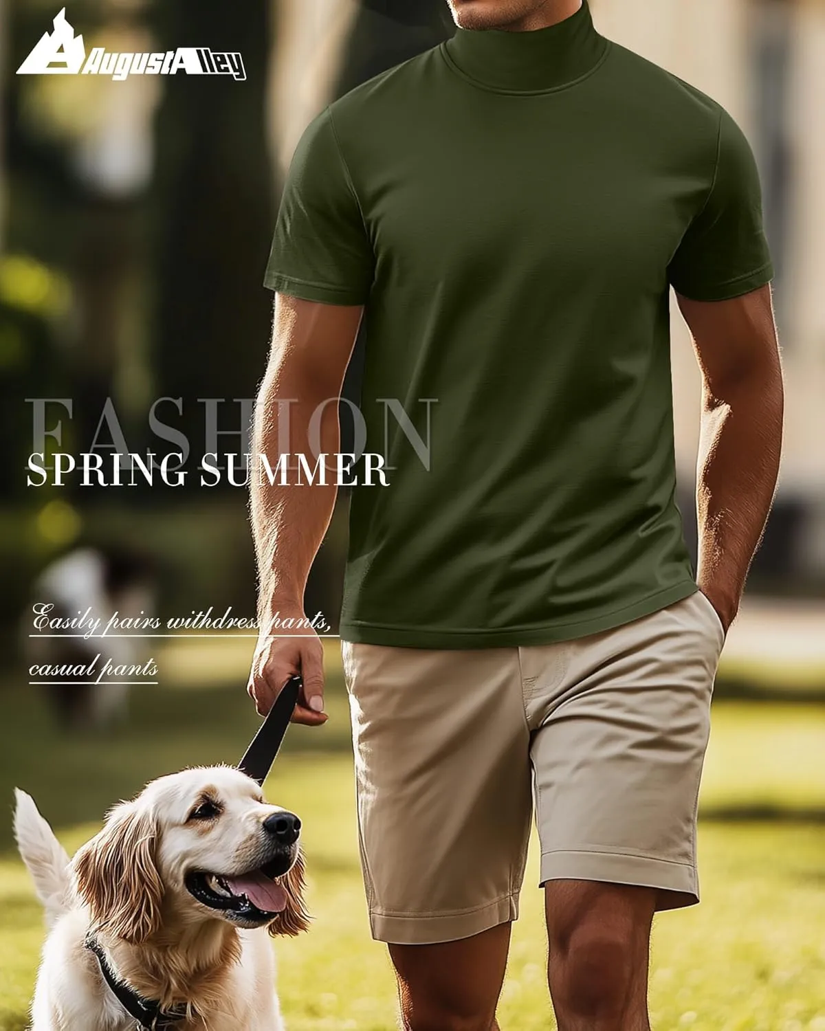 3 Pack Men's Turtleneck T Shirts, Cotton Short Sleeve Mock Neck Undershirt Summer Casual Basic Pullover Tops
