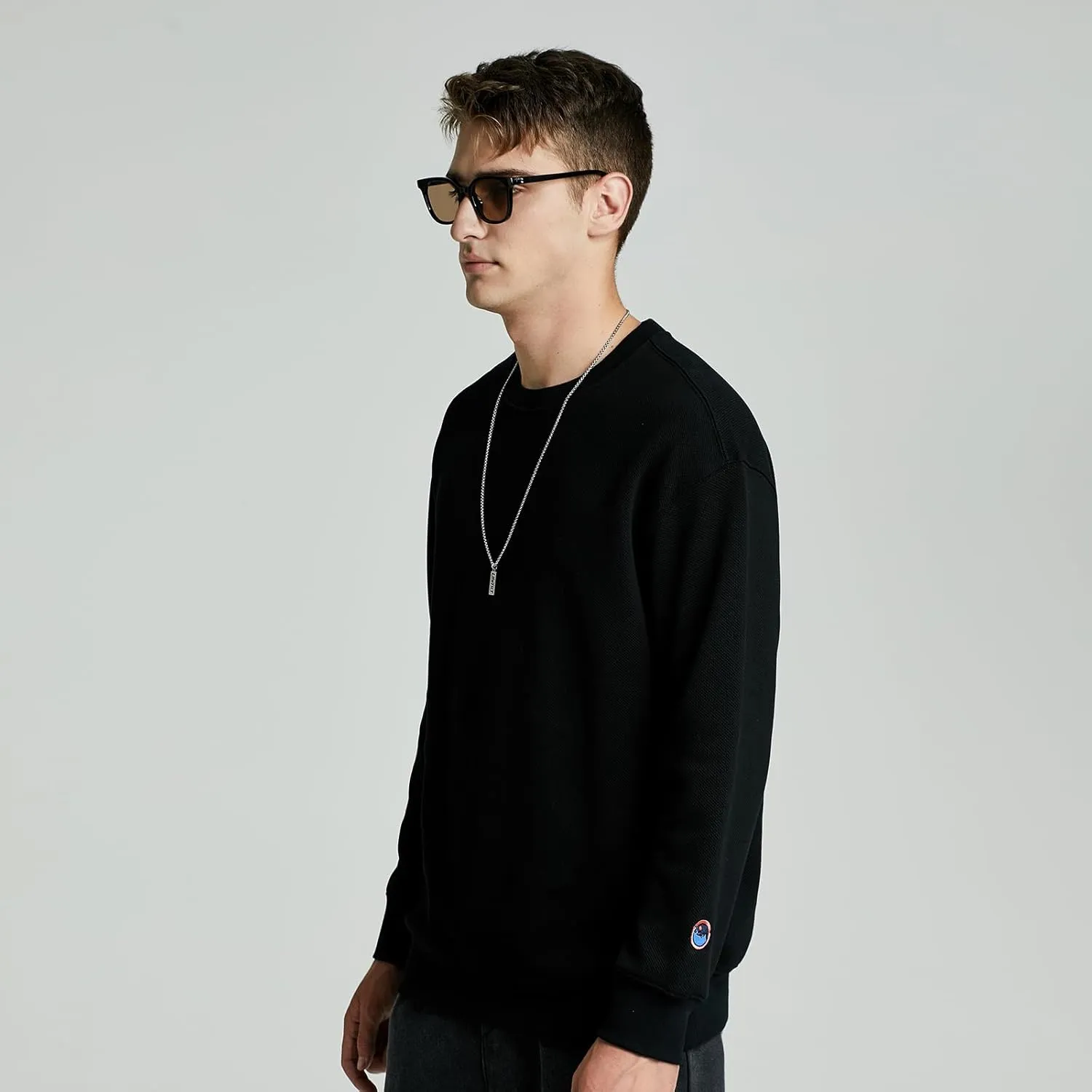 370g heavy pineapple pattern autumn men's sweatshirt round neck jacket long sleeve inner wear spring and autumn style top