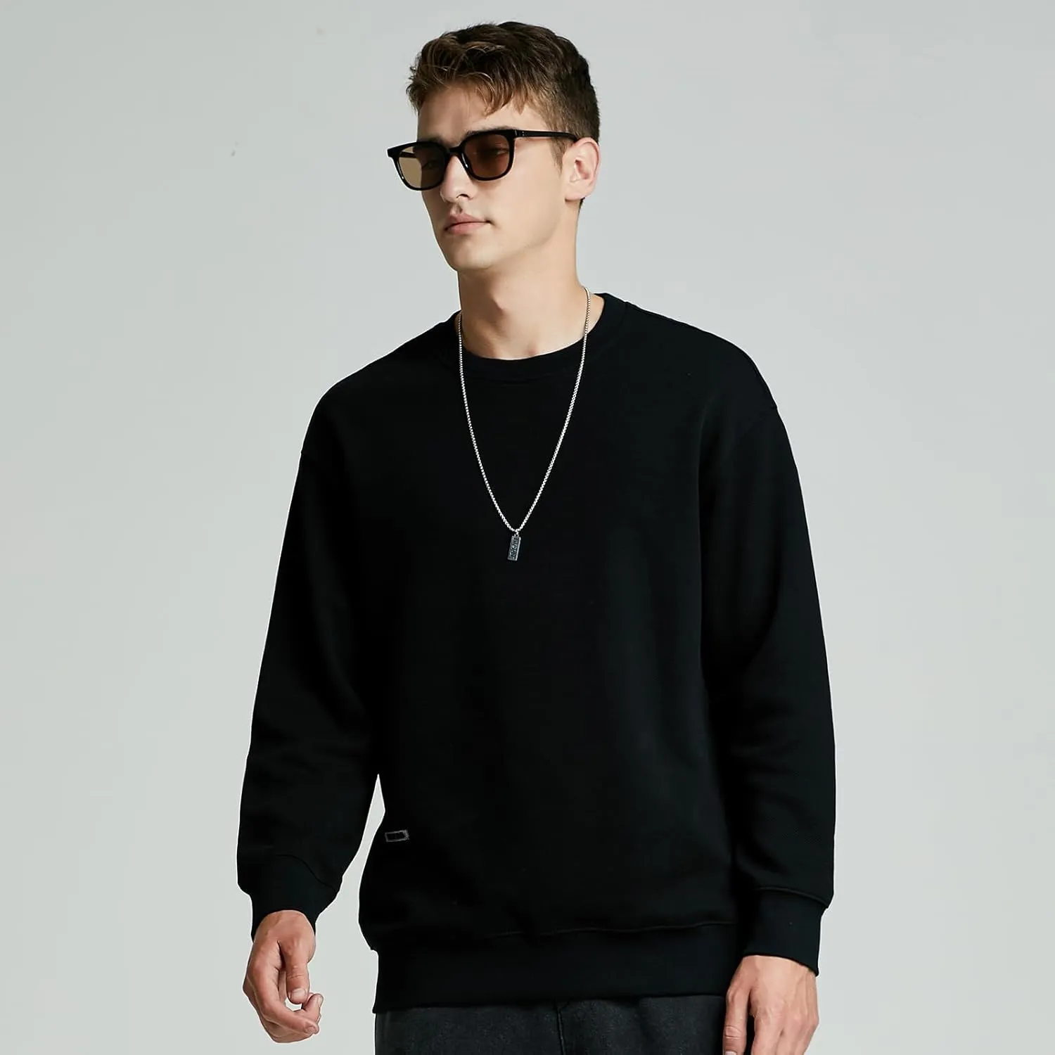 370g heavy pineapple pattern autumn men's sweatshirt round neck jacket long sleeve inner wear spring and autumn style top