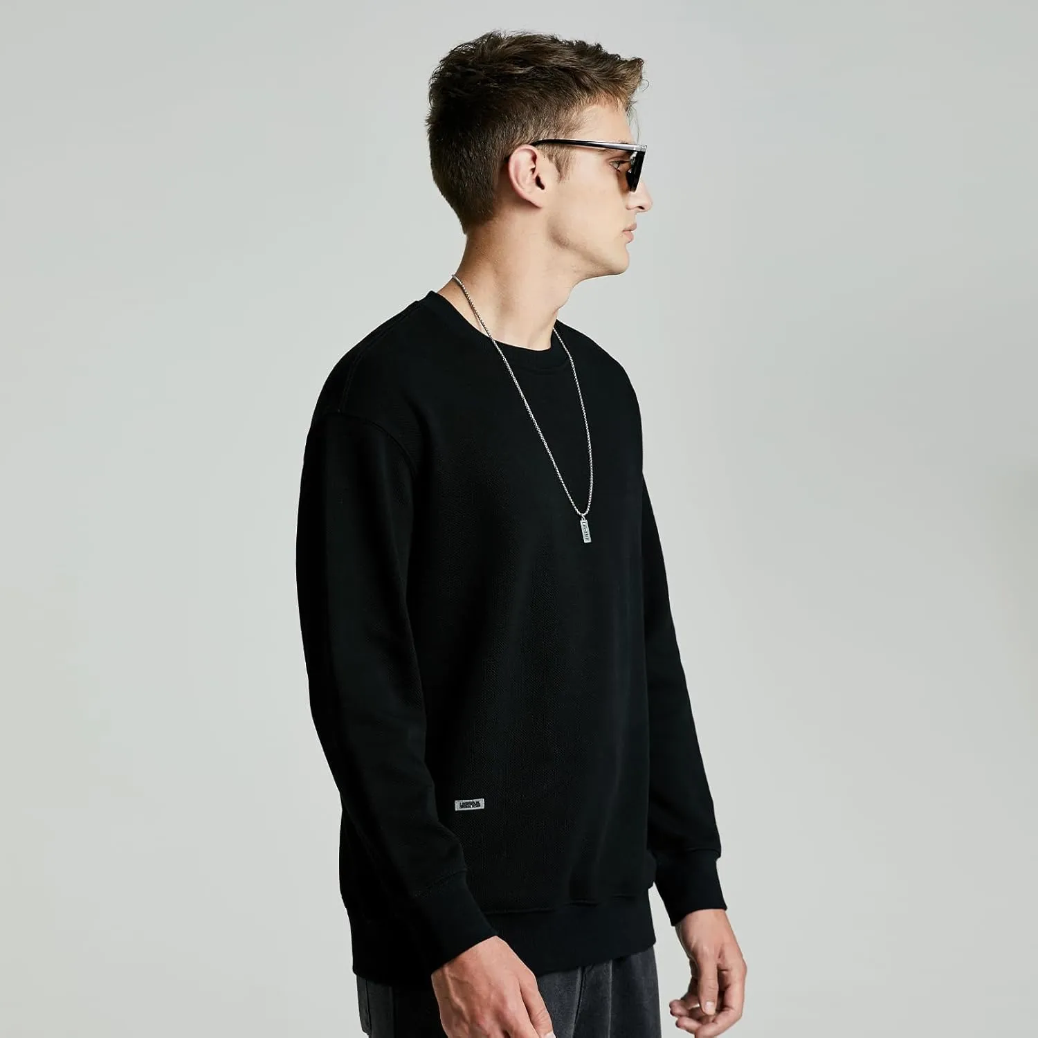 370g heavy pineapple pattern autumn men's sweatshirt round neck jacket long sleeve inner wear spring and autumn style top