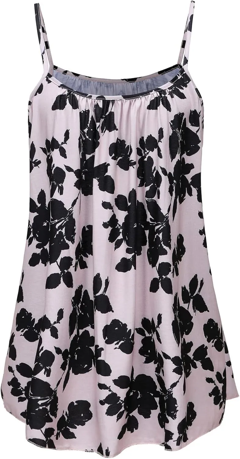 7th Element Plus Size Tank Tops for Women Camisoles Cami Dress Loose Fit Sleeveless Flowy Spaghetti Strap Summer