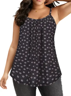 7th Element Plus Size Tank Tops for Women Camisoles Cami Dress Loose Fit Sleeveless Flowy Spaghetti Strap Summer