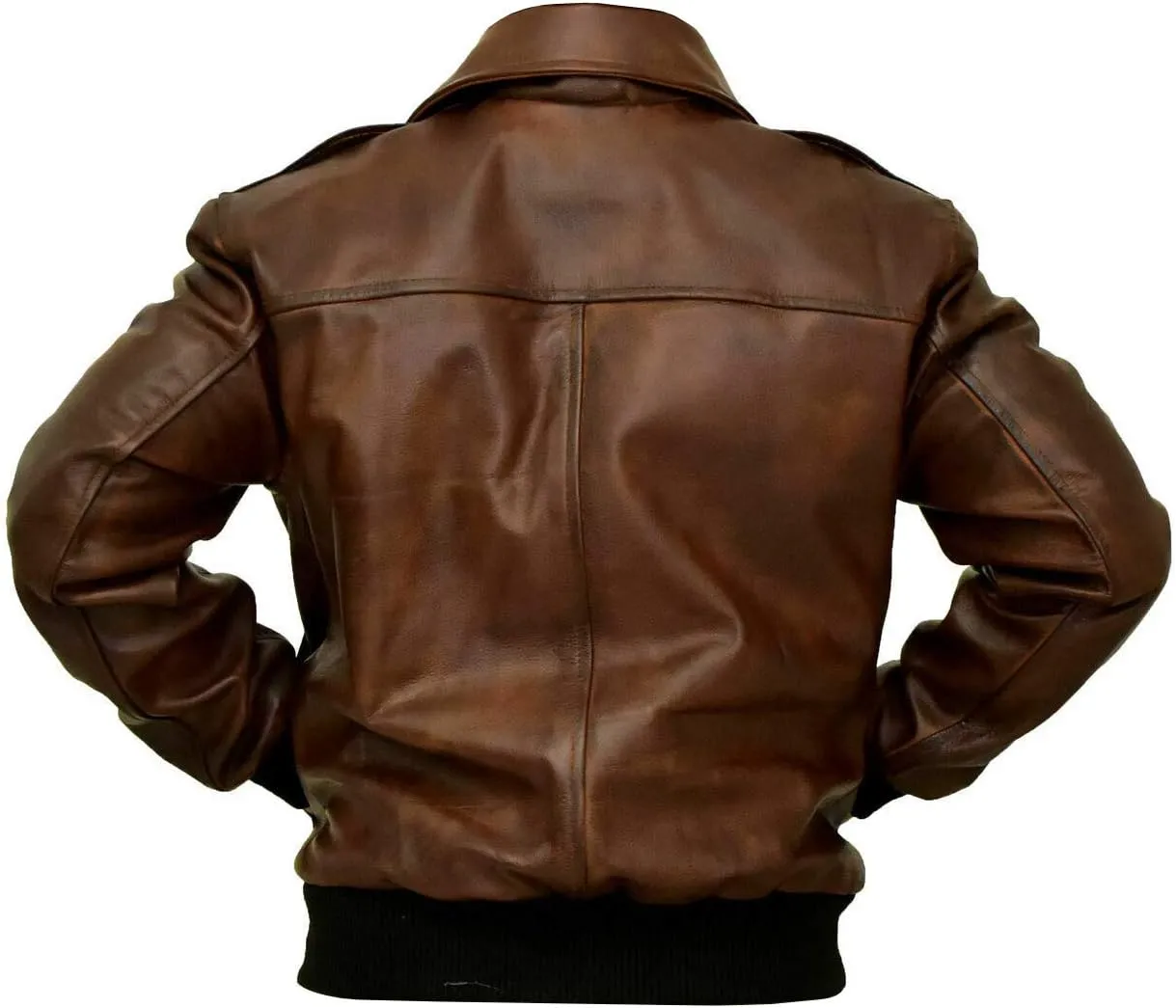 A2 Aviator Brown WWII Flying Tiger Jacket - Pilot Jackets for Men - Bomber Leather Jacket Men