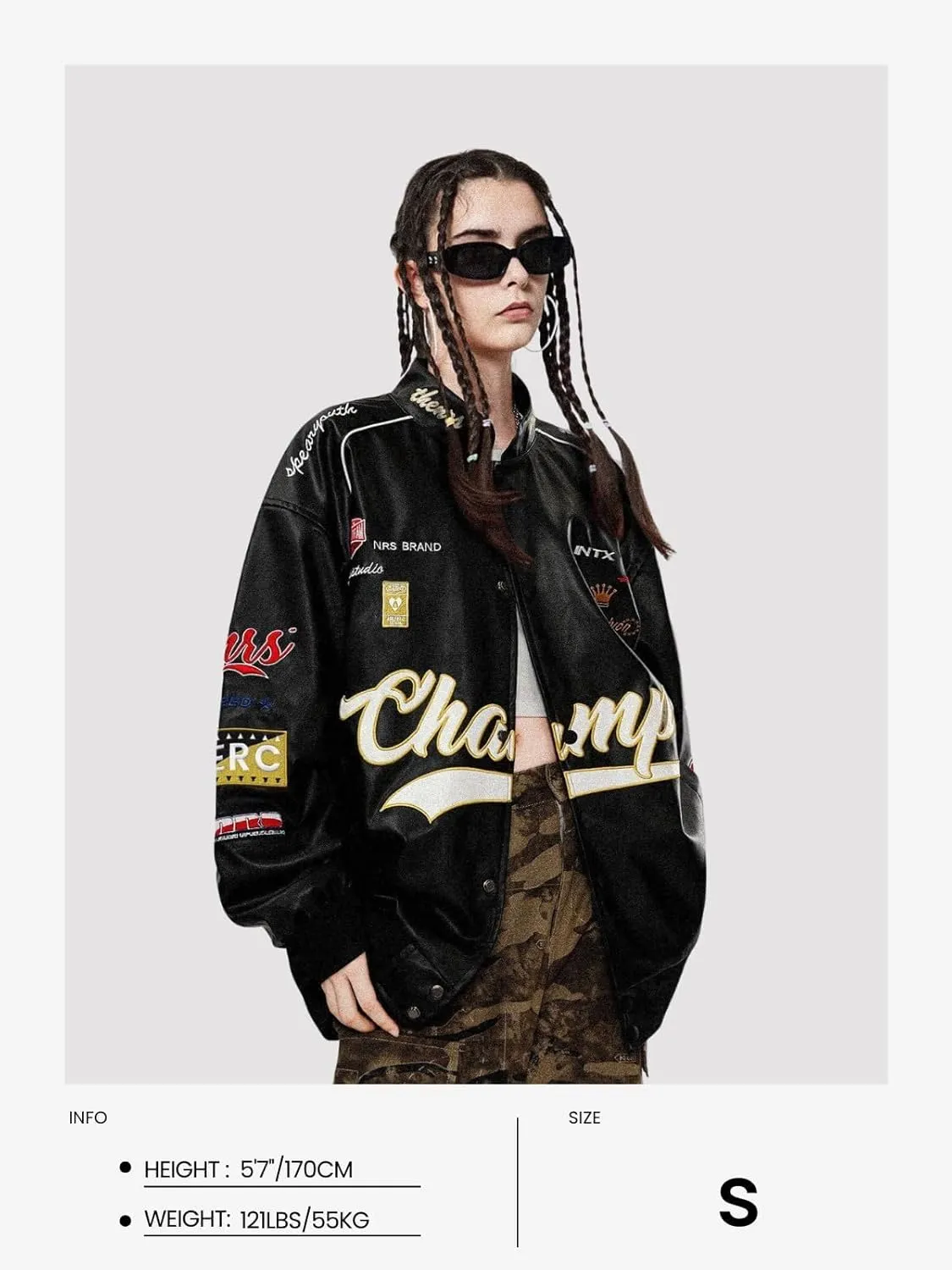 Aelfric Eden Faux Leather Jacket Oversized Racing Motorcycle Jackets Moto Coats Unisex Trendy Streetwear Jacket