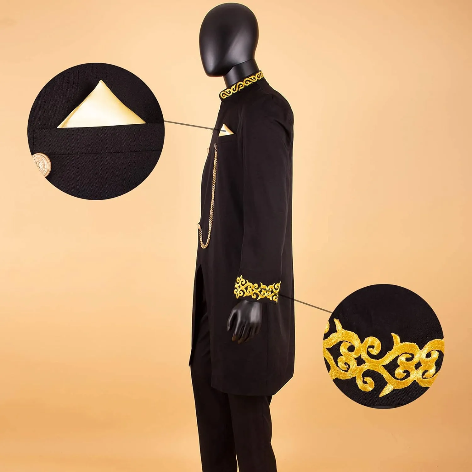African Suits for Men Dashiki Embroidery Jackets and Pants 2 Piece Set Slim Fit Formal Outfits Wedding