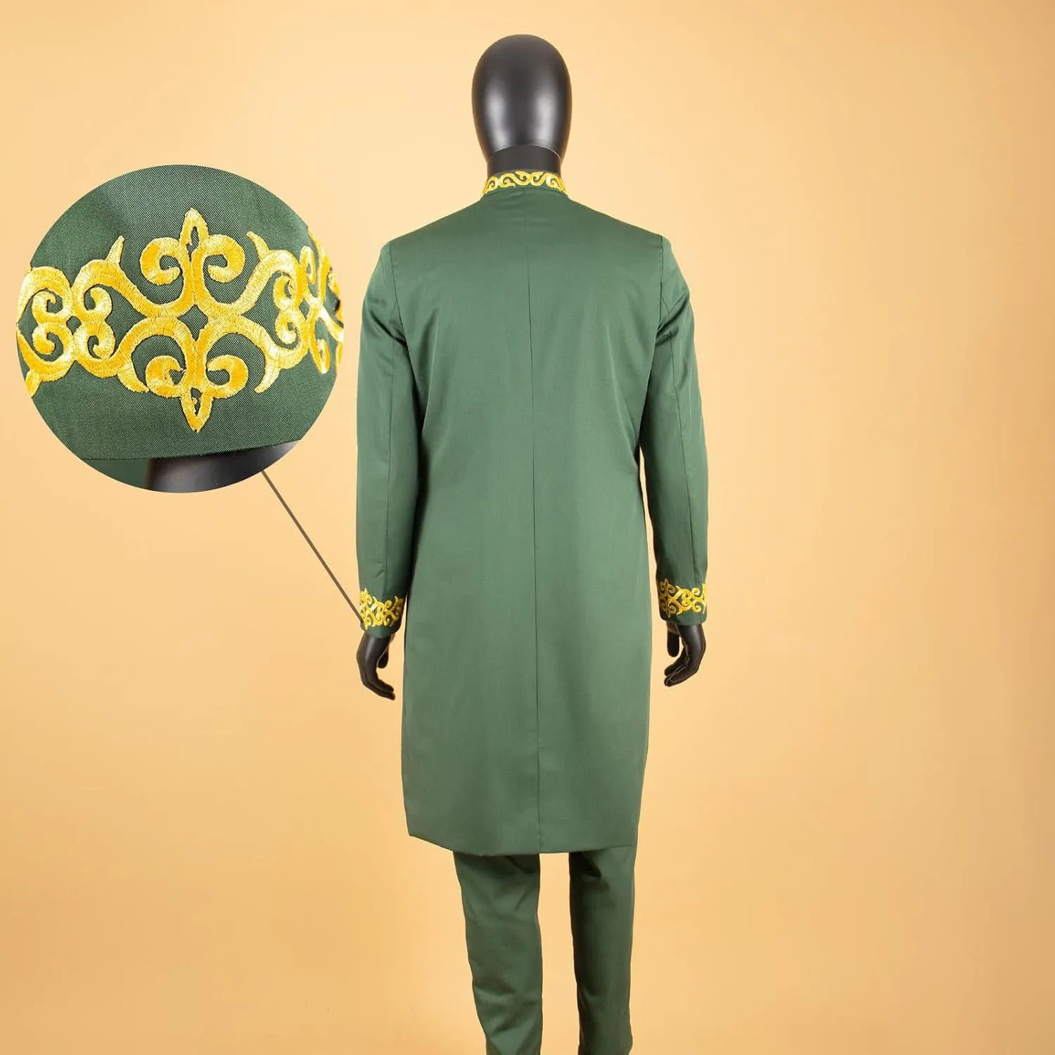 African Suits for Men Dashiki Embroidery Jackets and Pants 2 Piece Set Slim Fit Formal Outfits Wedding