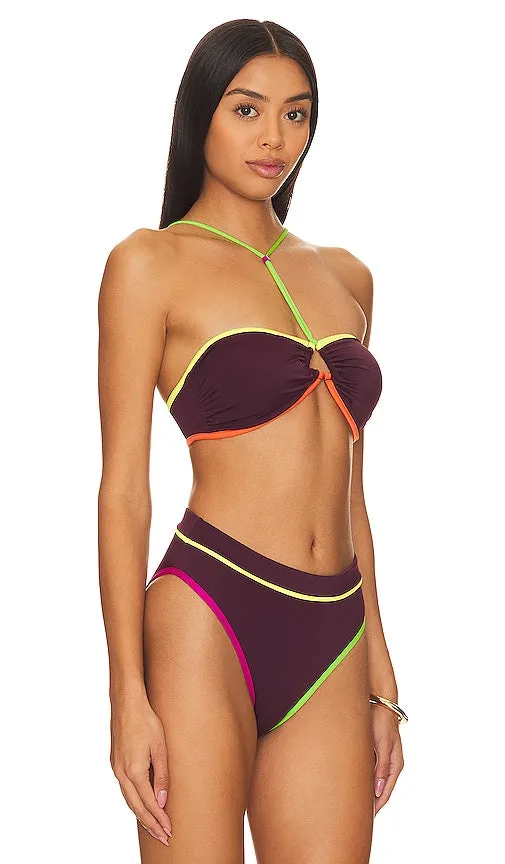 Agua Bendita Erma Bandeau Top in Wine