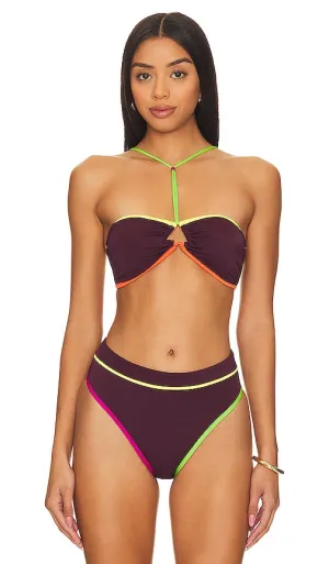Agua Bendita Erma Bandeau Top in Wine
