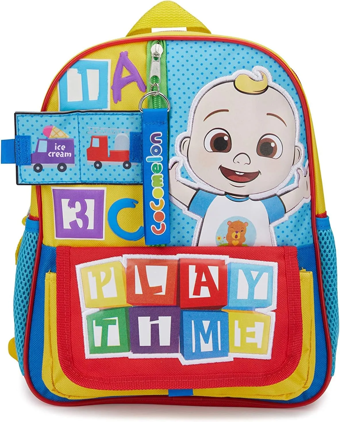 AI ACCESSORY INNOVATIONS Cocomelon JJ's Playtime Interactive Mini Backpack for Boys and Girls, Pre-school Schoolbag with Padded Back and Adjustable Straps, Versatile 12