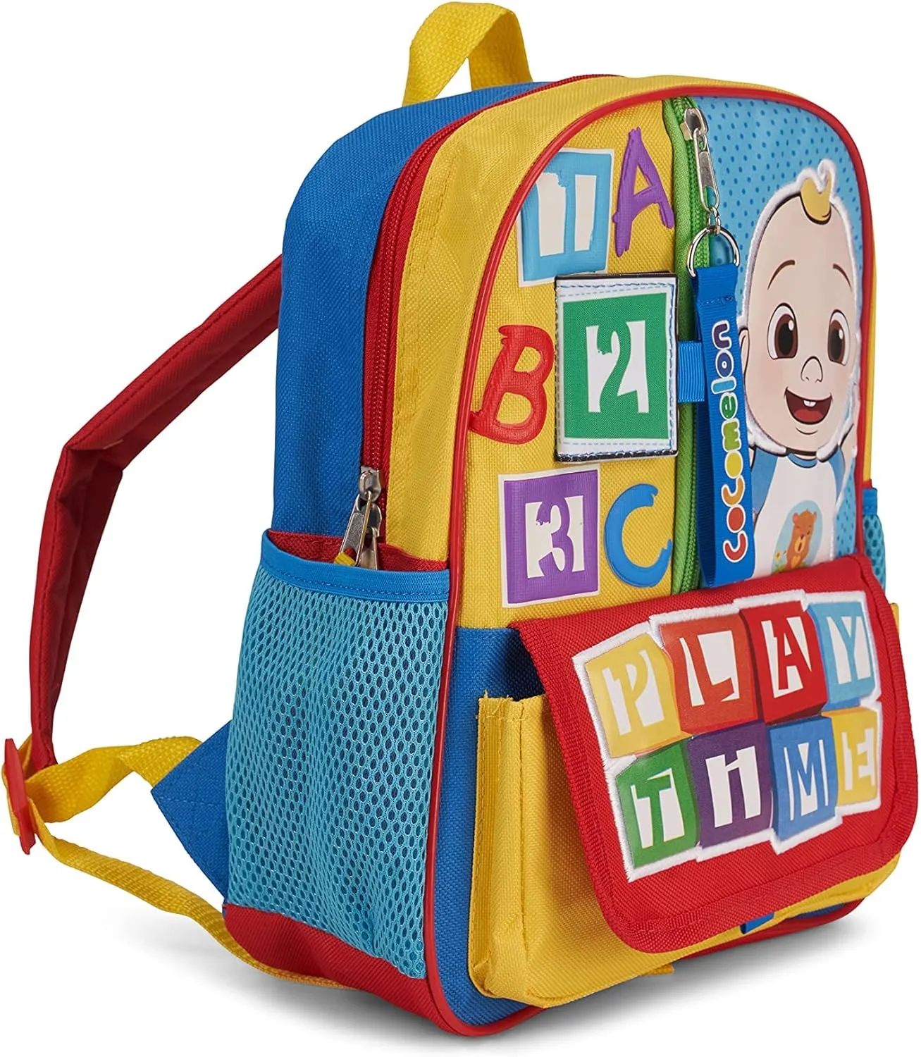 AI ACCESSORY INNOVATIONS Cocomelon JJ's Playtime Interactive Mini Backpack for Boys and Girls, Pre-school Schoolbag with Padded Back and Adjustable Straps, Versatile 12