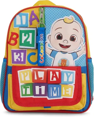 AI ACCESSORY INNOVATIONS Cocomelon JJ's Playtime Interactive Mini Backpack for Boys and Girls, Pre-school Schoolbag with Padded Back and Adjustable Straps, Versatile 12
