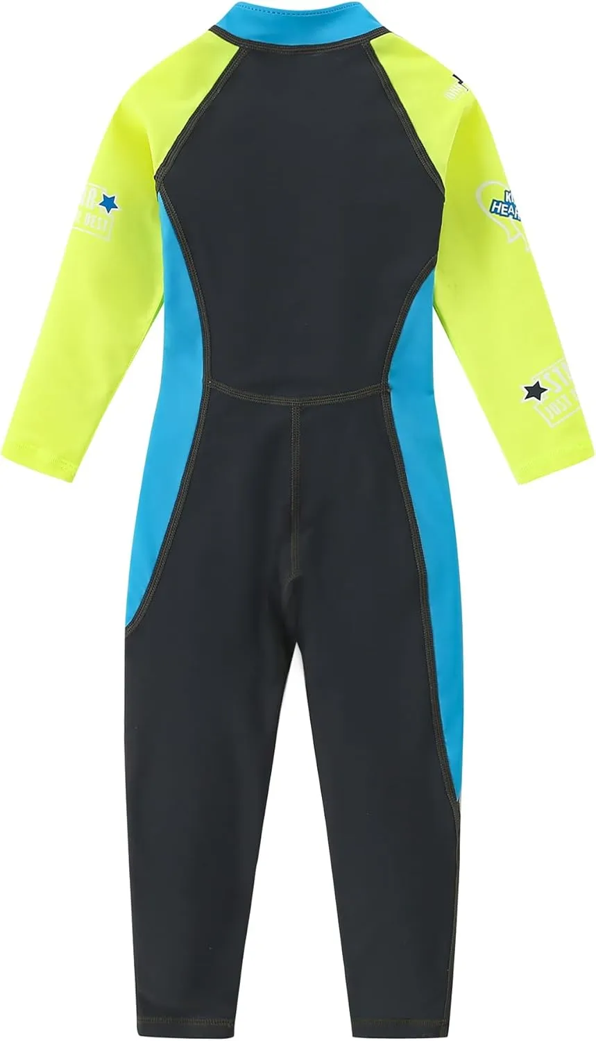 AIWUHE Toddler Full Body Swimsuit Girls One Piece Swimwear Long-Sleeve Rash Guard UPF 50  Bathing Suit Sunsuit Sets 2-8Y