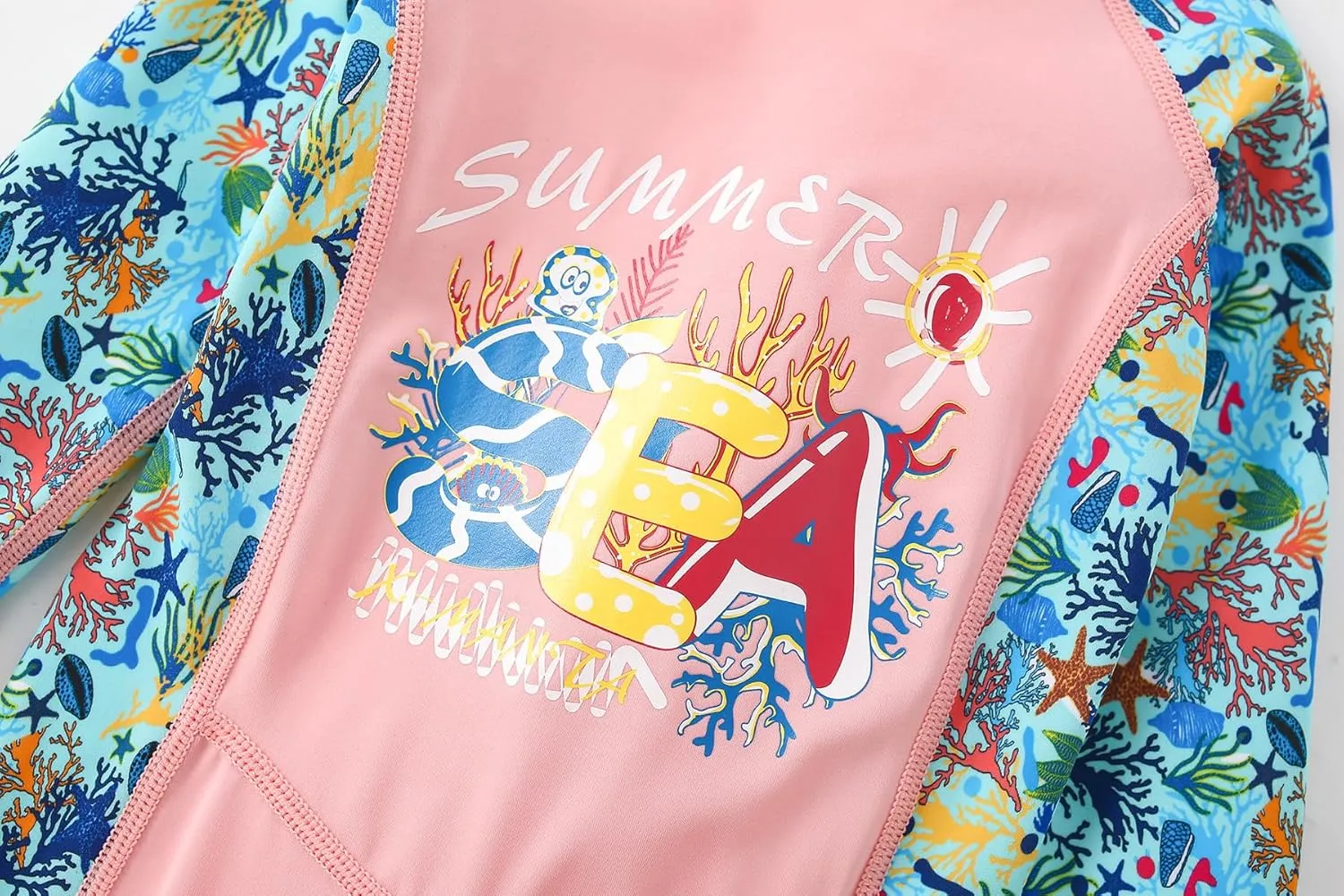 AIWUHE Toddler Full Body Swimsuit Girls One Piece Swimwear Long-Sleeve Rash Guard UPF 50  Bathing Suit Sunsuit Sets 2-8Y
