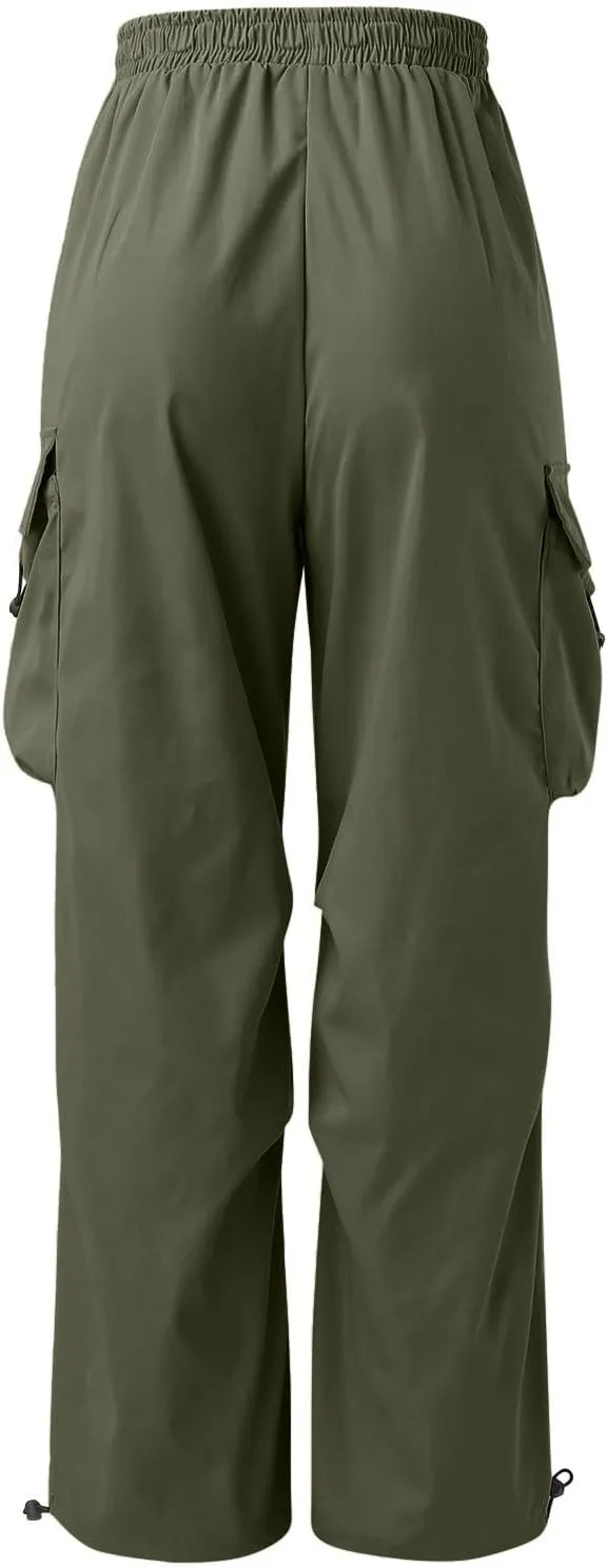 Alalaso Men's Baggy Cargo Pants Trendy Casual Parachute Pants Loose Fit Harem Joggers with Pockets for Streetwear