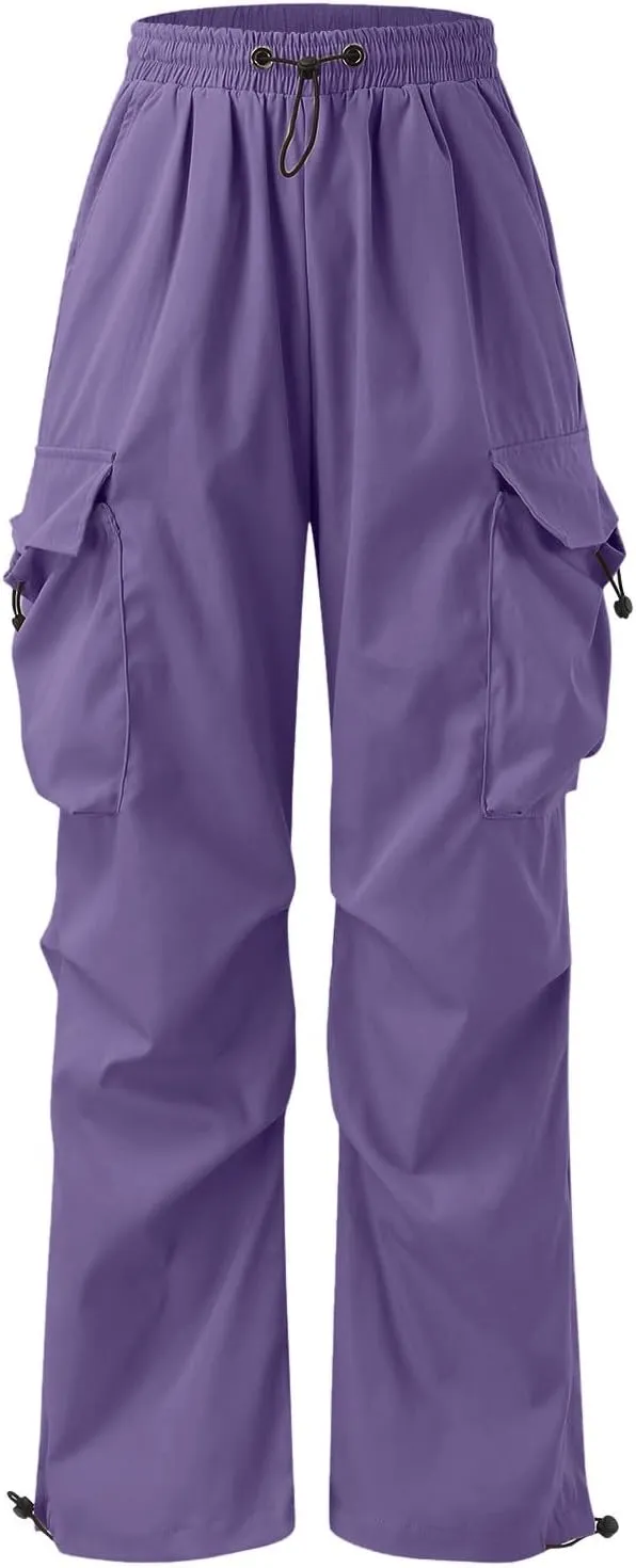 Alalaso Men's Baggy Cargo Pants Trendy Casual Parachute Pants Loose Fit Harem Joggers with Pockets for Streetwear