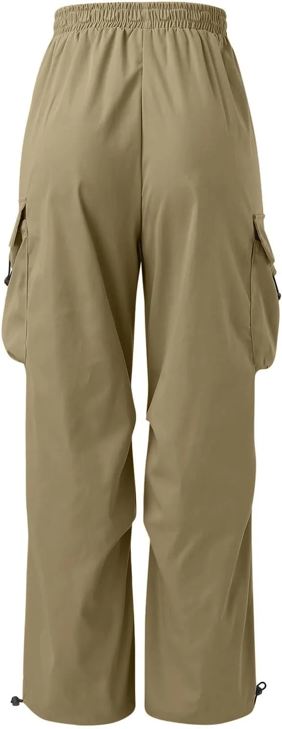 Alalaso Men's Baggy Cargo Pants Trendy Casual Parachute Pants Loose Fit Harem Joggers with Pockets for Streetwear