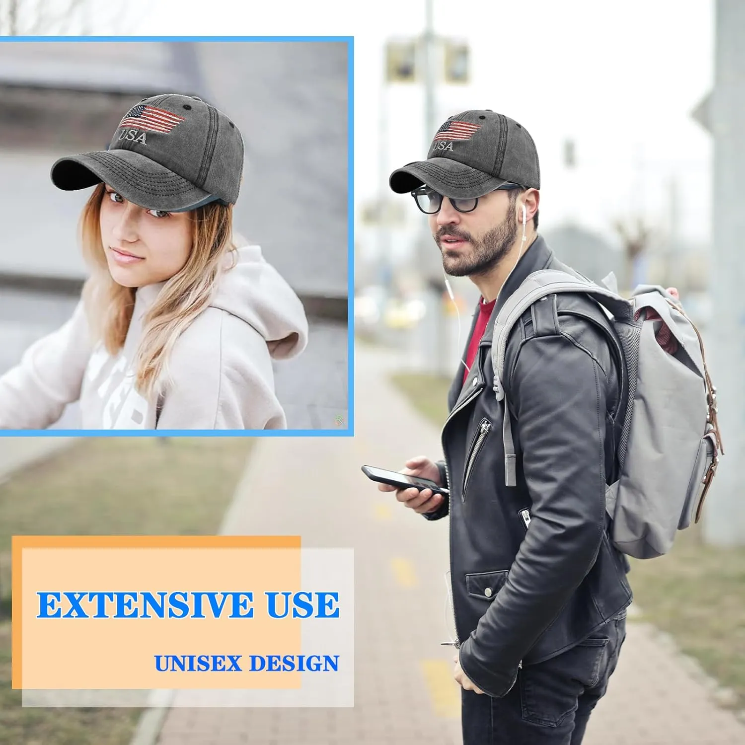 American Flag Hats for Women Men Baseball Cap Patriotic USA hat Men Women 4th of July Trucker Adjustable Ponytail
