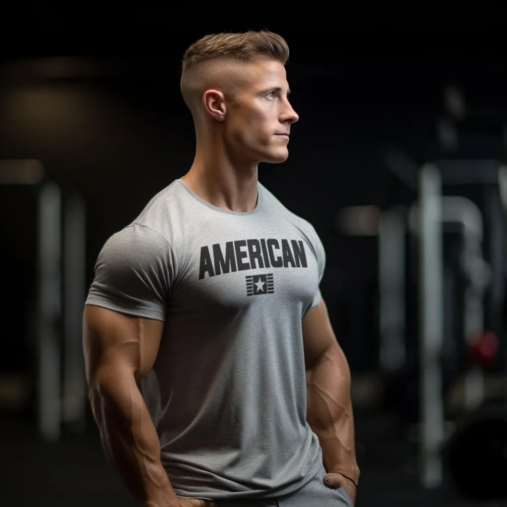 American Patriotic Shirts for Men, Warrior Pendant & Military Style T-Shirt Set