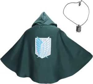 Anime Green Cloak Shingeki No Kyojin Hooded Cloak Cape Aren/Levi Capes Cosplay Costume