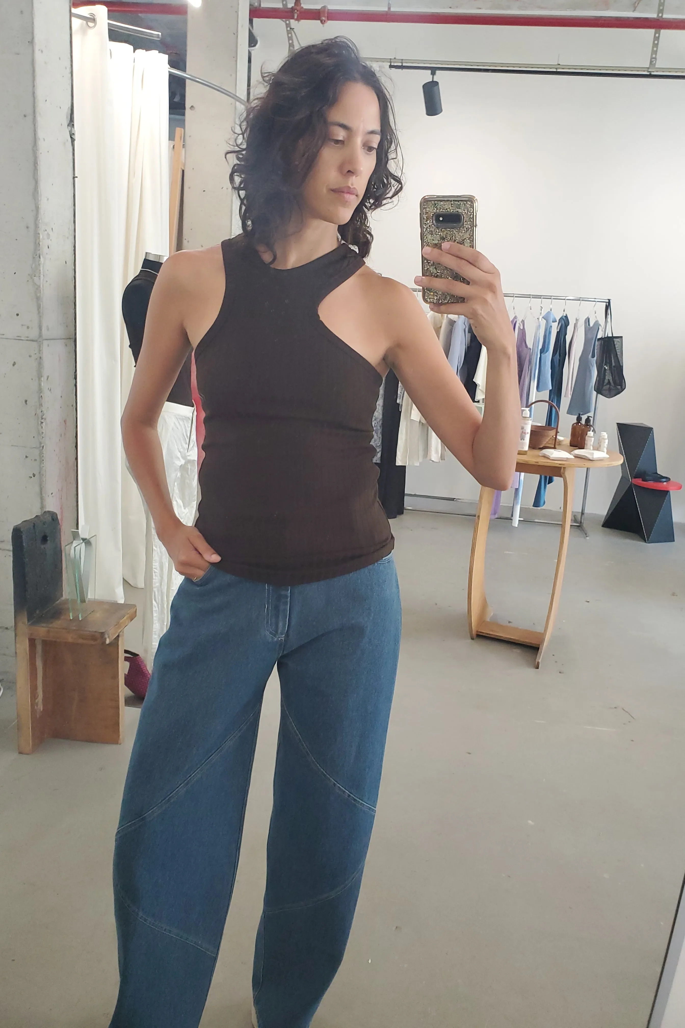 Asymmetric Racerback Tank - Earth