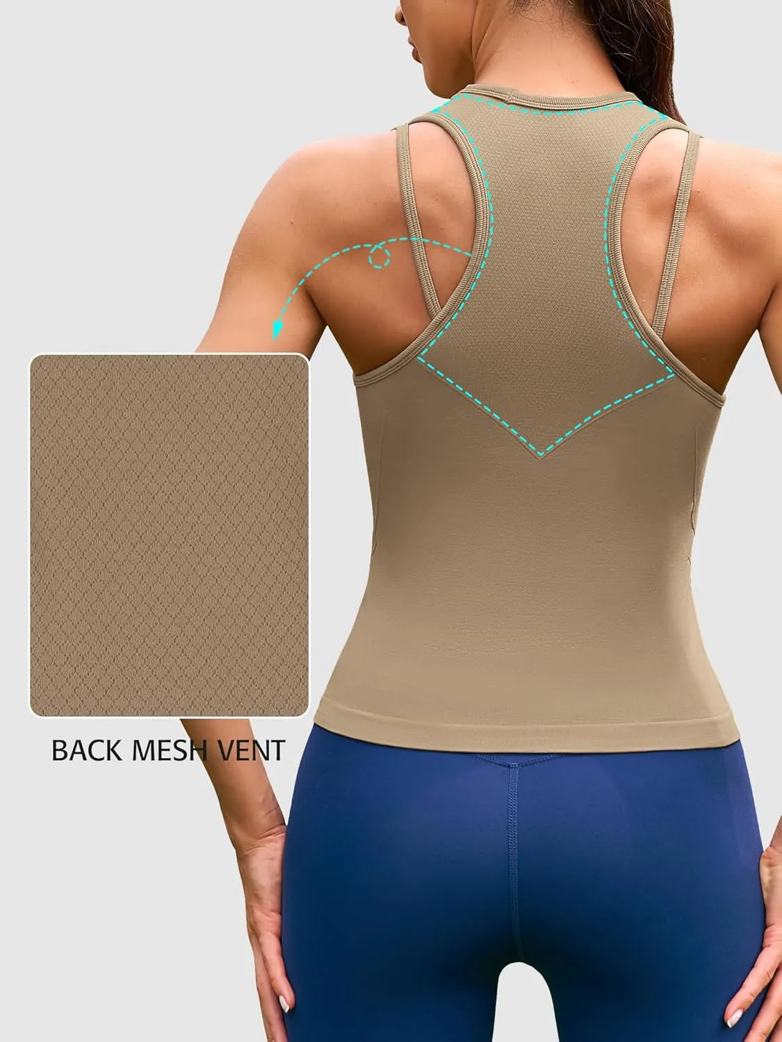 ATTRACO Cropped Workout Tops for Women Tight Side Ruched Tank Tops Built in Bra Athletic Yoga Gym Top