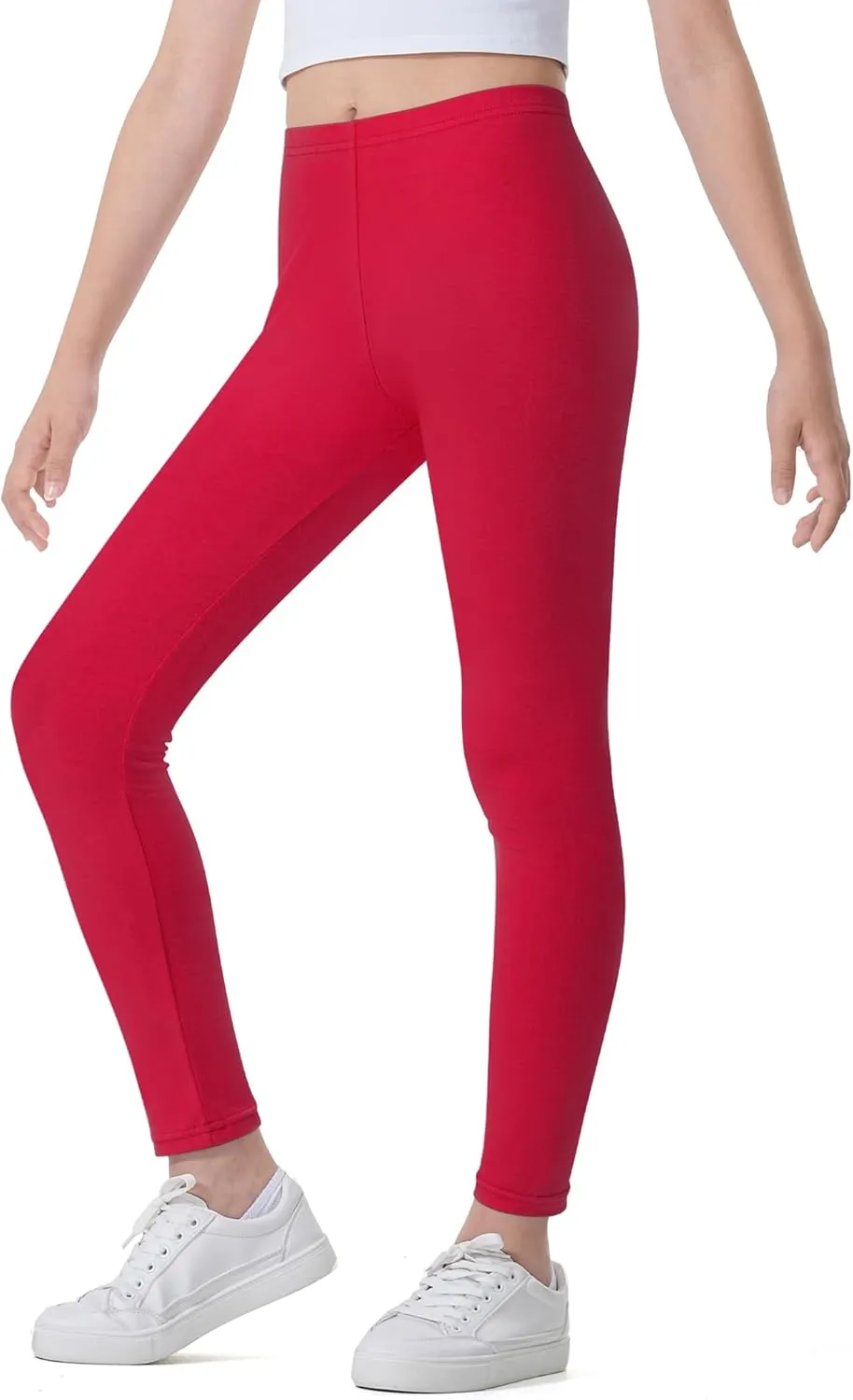 Auranso Kids Girls Leggings Full Length Cotton Tights Pants 4-14 Years