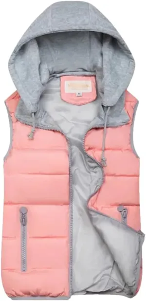 Autumn And Winter Korean Style Slim Down Waistcoat Women's Hooded Sleeveless Padded Jackets Ladies Cotton Vest