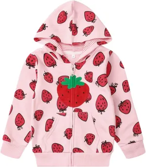 Baby Girl Zip-up Jacket Rainbow Unicorn Cotton Hoodie Sweatshirt Toddler Fall Coat Kids Winter Outfits Outerwear 2t-7t