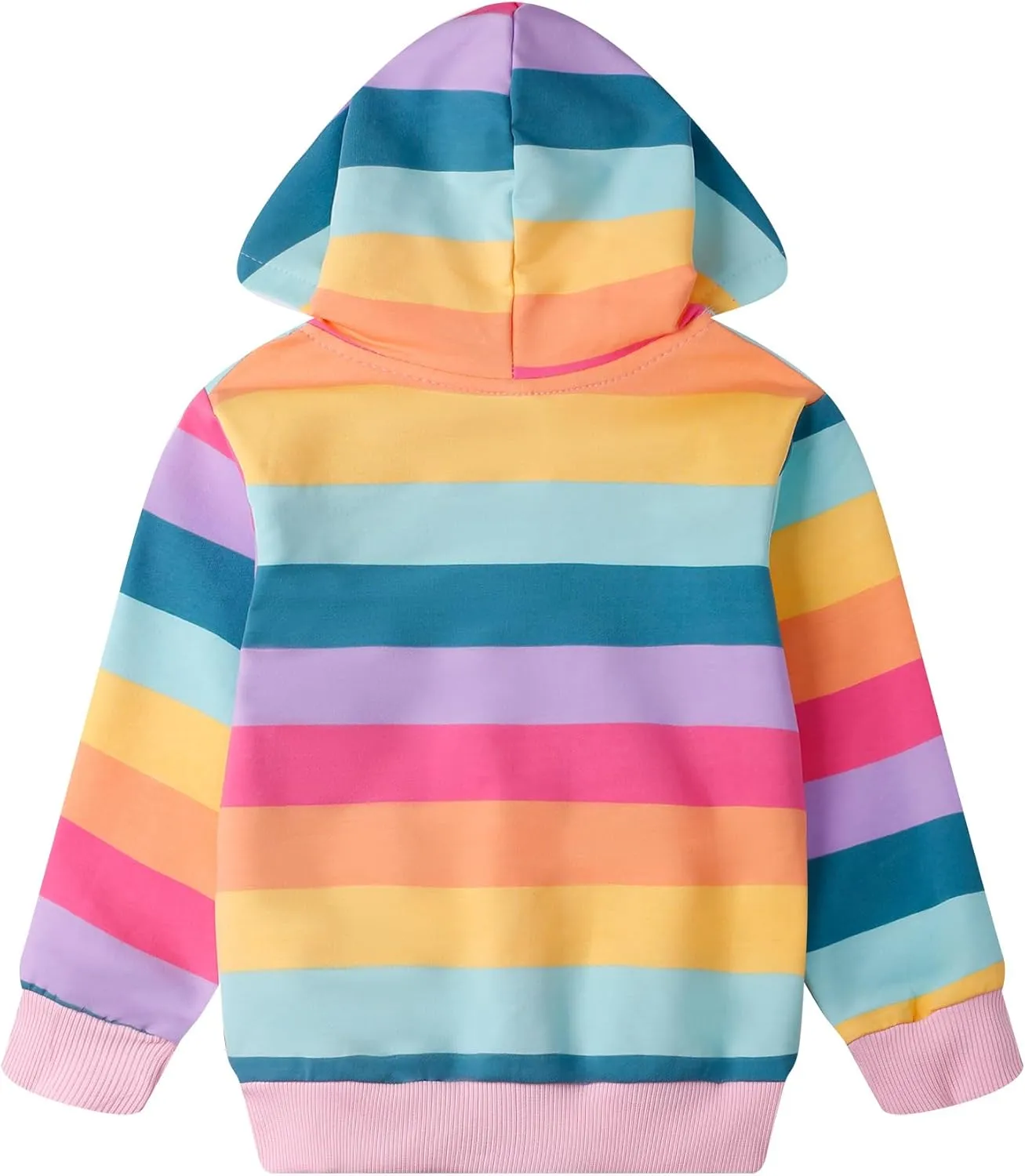 Baby Girl Zip-up Jacket Rainbow Unicorn Cotton Hoodie Sweatshirt Toddler Fall Coat Kids Winter Outfits Outerwear 2t-7t