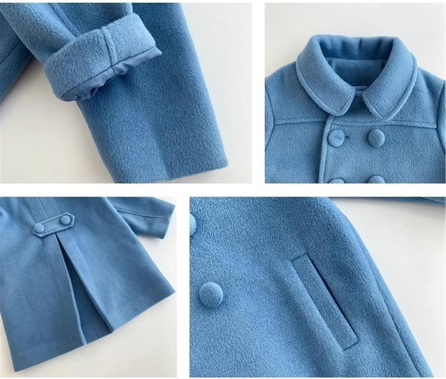 Baby Girls Dress Coat Big Kids Jacket Long Button Peacoat Trench Spring Outerwear Pocket Girls Jacket Vest Child Clothes