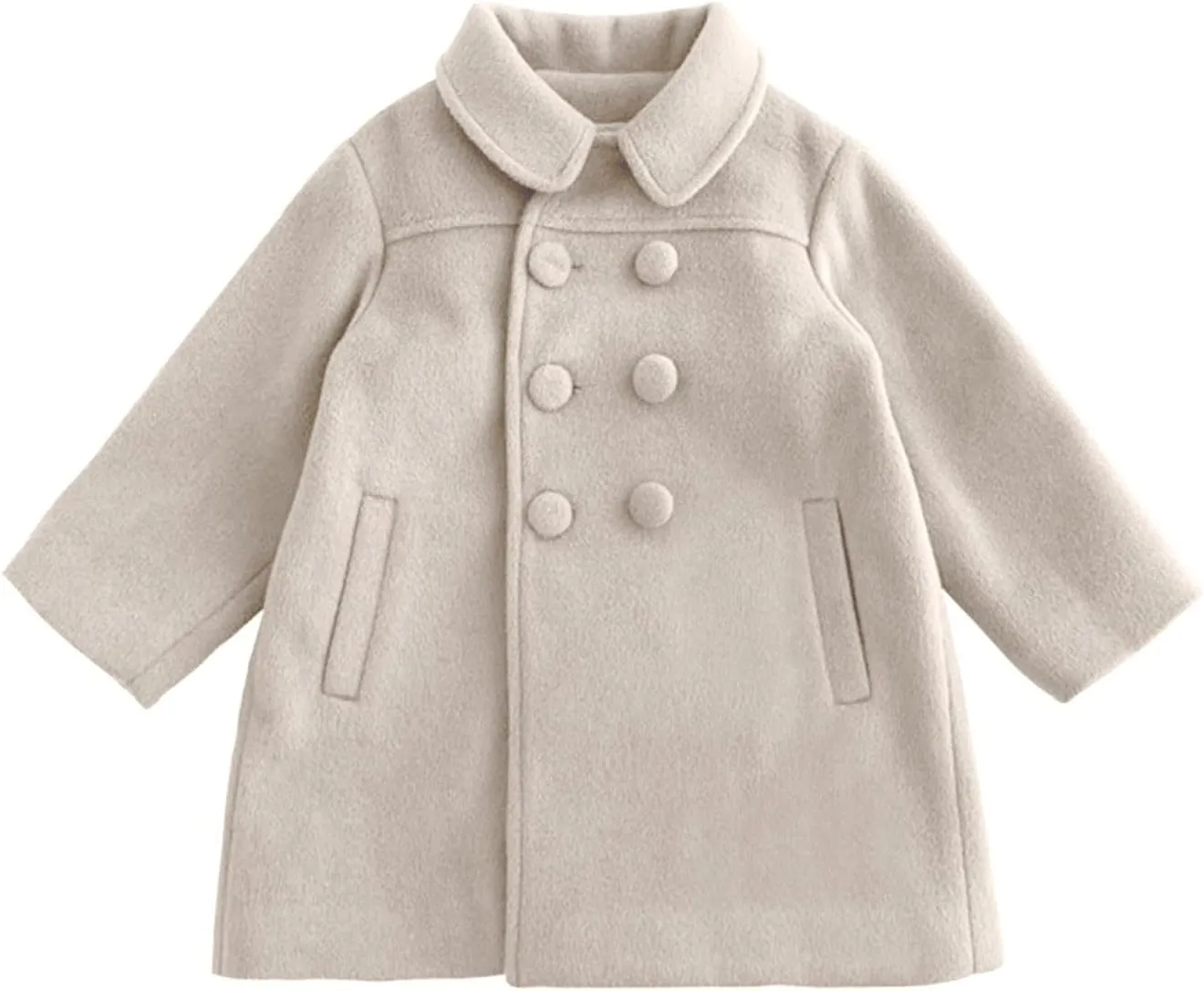 Baby Girls Dress Coat Big Kids Jacket Long Button Peacoat Trench Spring Outerwear Pocket Girls Jacket Vest Child Clothes