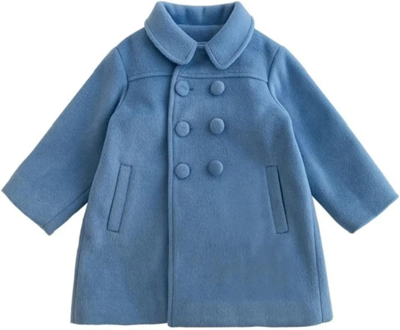 Baby Girls Dress Coat Big Kids Jacket Long Button Peacoat Trench Spring Outerwear Pocket Girls Jacket Vest Child Clothes