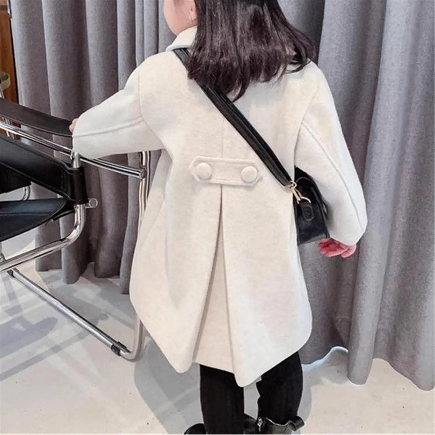 Baby Girls Dress Coat Big Kids Jacket Long Button Peacoat Trench Spring Outerwear Pocket Girls Jacket Vest Child Clothes