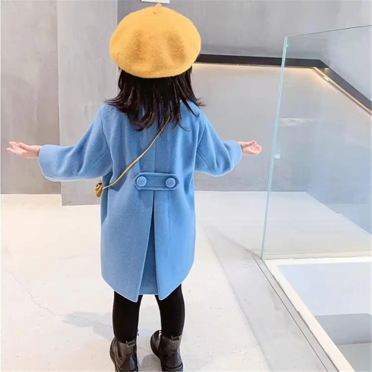 Baby Girls Dress Coat Big Kids Jacket Long Button Peacoat Trench Spring Outerwear Pocket Girls Jacket Vest Child Clothes