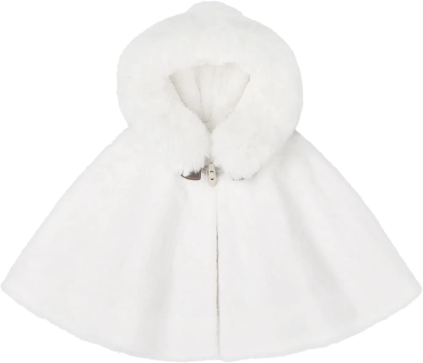 Baby Kids Girls Winter Warm Thicken Hooded Cape Faux Fur Fleece Cloak Coat Outwear Shawl