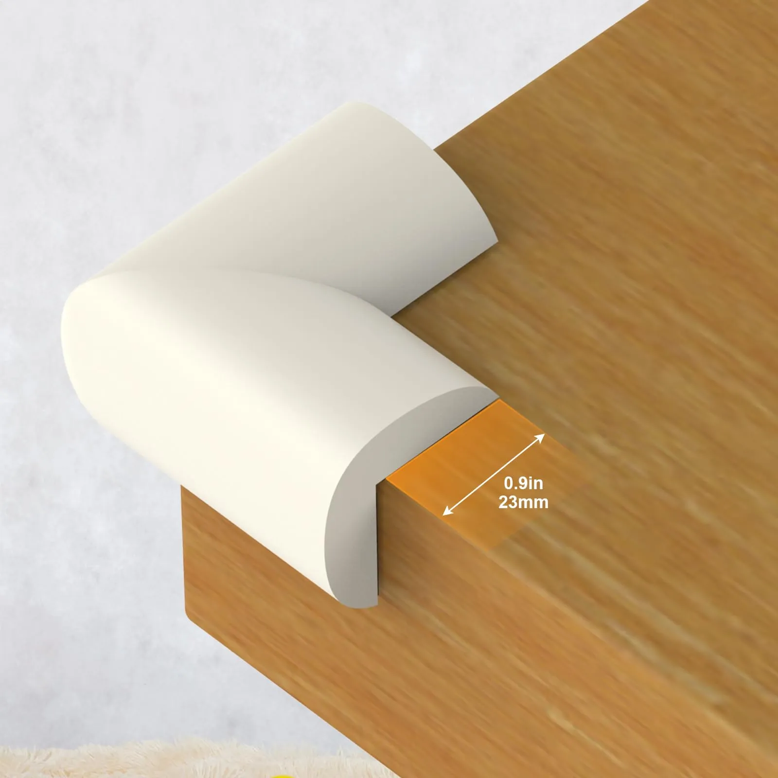 Baby Proofing Corner Guards, 8 Pack Pre-Taped Table Corner Protector for Baby, Soft Rubber Foam Furniture Corner Bumper Guards for Fireplace, Table, Stair, Cabinet (White) White