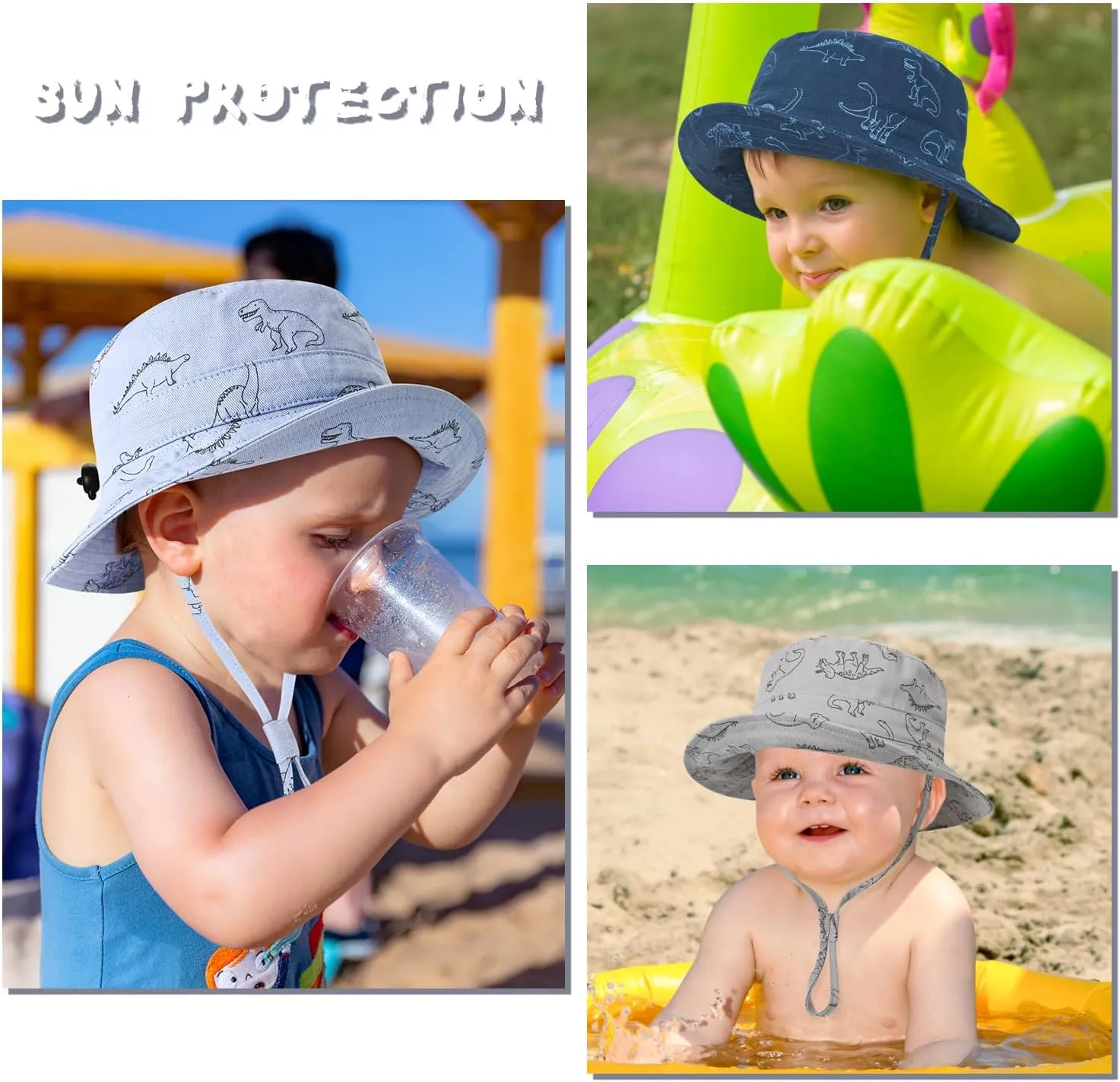 Baby Sun Hat for Boy Girl Toddler,Kids Summer UPF 50  UV Protection Hat Wide Brim Beach Bucket Cap