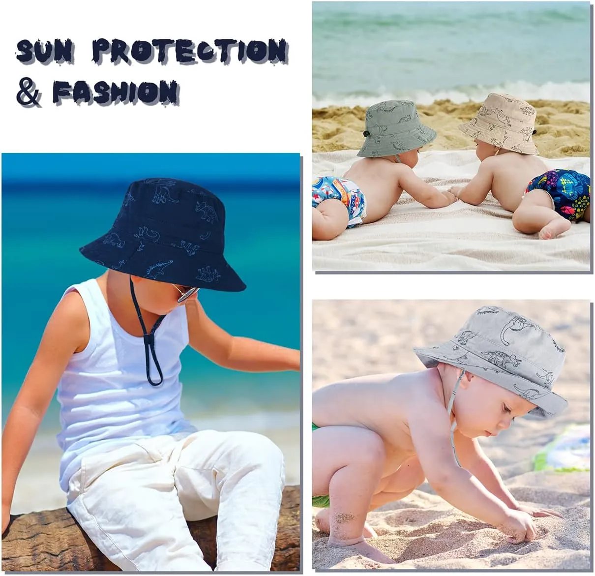 Baby Sun Hat for Boy Girl Toddler,Kids Summer UPF 50  UV Protection Hat Wide Brim Beach Bucket Cap