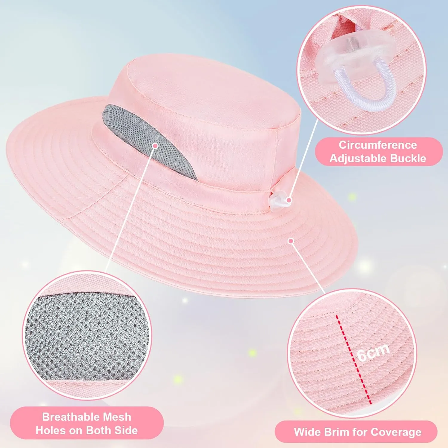 Baby Sun Hat for Toddler Mesh Bucket Hat Toddler UV Protection Beach Hat Kids Foldable Fishing Hat 3-24 Months