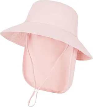 Baby Sun Hat Toddler Bucket Hats with Removable Neck Flap for Boys Girls Kids with Wide Brim Summer Beach UPF 50 