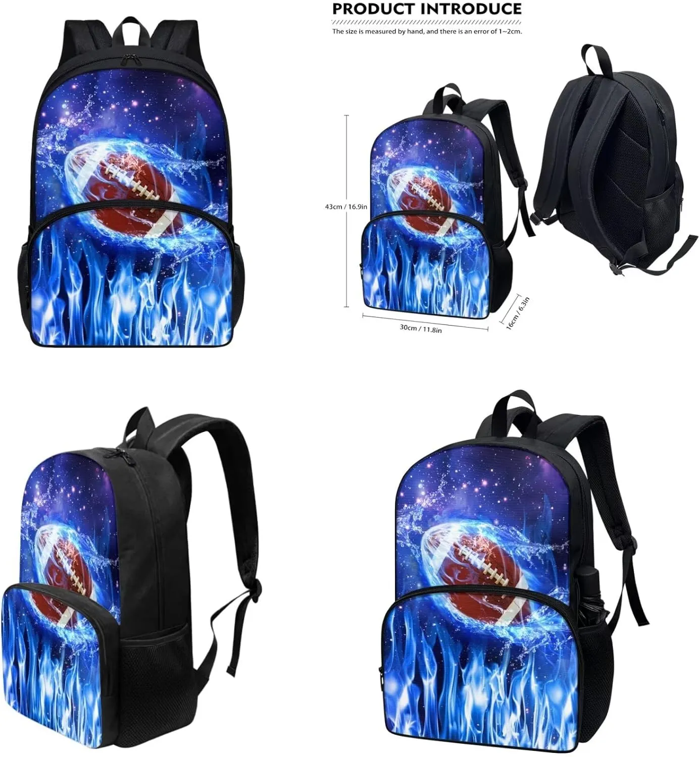 Baseball Backpacks for School Teens Boys Bookbags with Lunch Box 17" Large Capacity Kids School Backpack with Wide Strap Comfort Book Bags for Elementary Boys Birthday Gifts