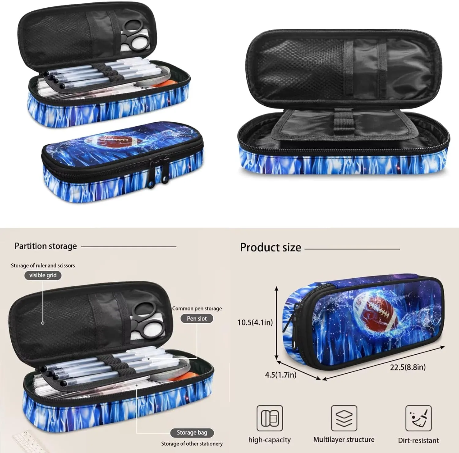 Baseball Backpacks for School Teens Boys Bookbags with Lunch Box 17" Large Capacity Kids School Backpack with Wide Strap Comfort Book Bags for Elementary Boys Birthday Gifts