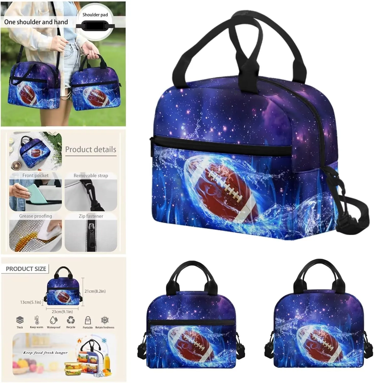 Baseball Backpacks for School Teens Boys Bookbags with Lunch Box 17" Large Capacity Kids School Backpack with Wide Strap Comfort Book Bags for Elementary Boys Birthday Gifts