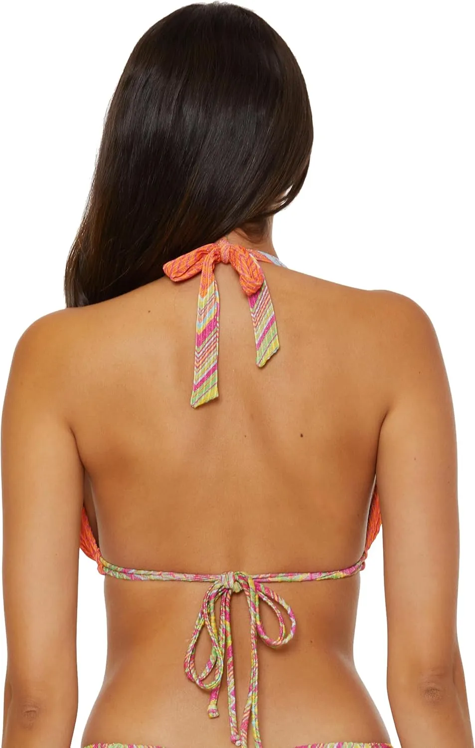 BECCA Women's Summer Sunrise Triangle Bikini Top, Adjustable, Tie Back, Swimwear Separates
