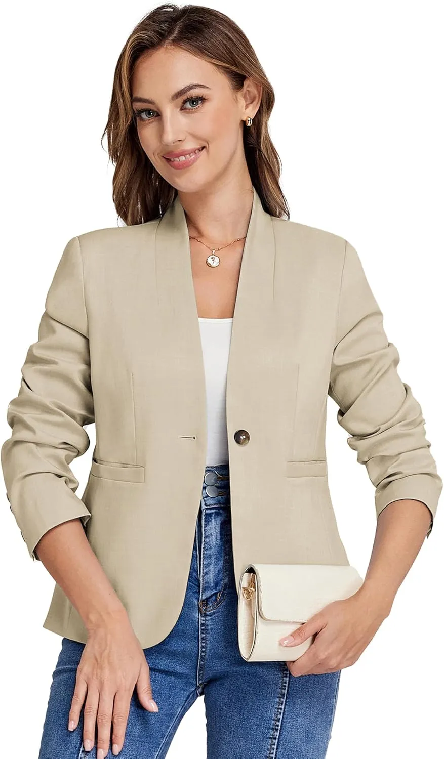 Belle Poque Blazers for Women Business Casual Blazer Jackets Fully Lined Office Work Blazer with Pockets
